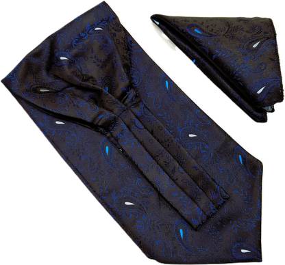 VOICI Mens Ascot Necktie and Pocket Square Cravat