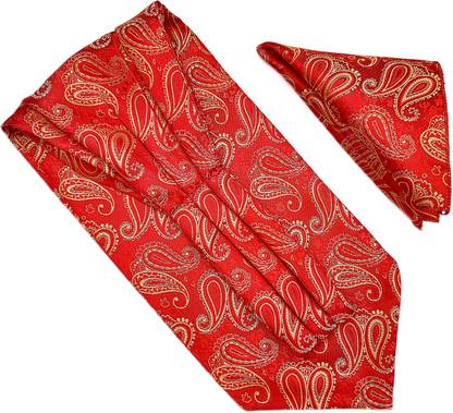 VOICI Mens Ascot Necktie and Pocket Square Cravat