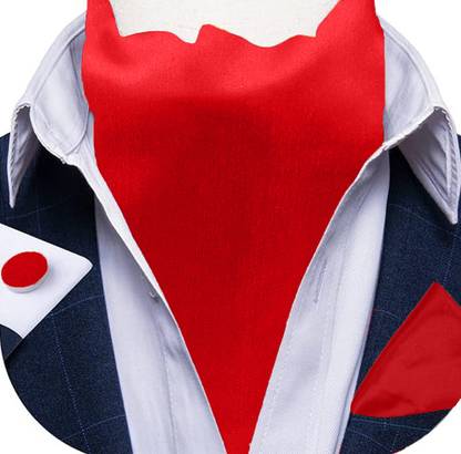 UTF Ascot Ties for Men Cravat Tie and Pocket Square with cufflinks Set Ascot Scarf Cravat