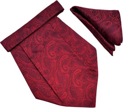 VOICI Men's Paisley Maroon pocket square and Cravat