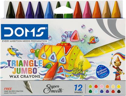 DOMS Tri-Jumbo Wax Crayons 12+1 Shades