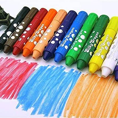 Miaara Silky Crayons Set, Non Toxic Washable Rotating Blend-able Painting Stick