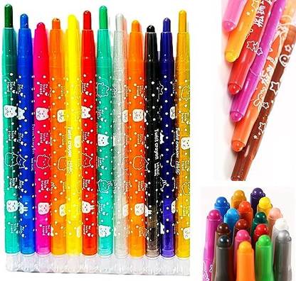 heet Crayons Rolling Wax Color Pens for Drawing Art
