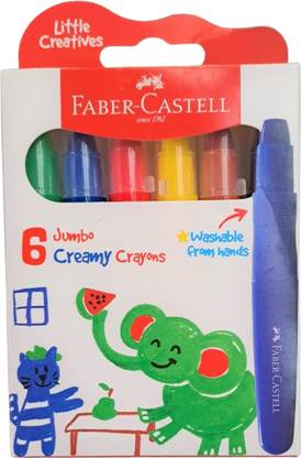 FABER-CASTELL 6 JUMBO CREAMY CRAYONS