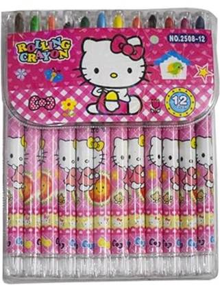 Asera Hello Kitty Rolling Crayons Colours for Kids | Birthday Return Gift for Kids