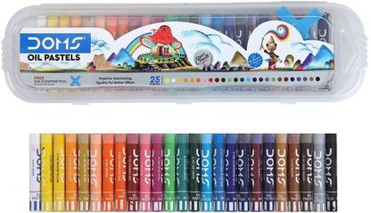 DOMS Non-Toxic Erasable Plastic Crayon Set in Round Tin Box