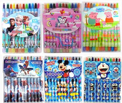 KartsHiTech Twistup Rolling Crayons Birthday Return Gift for kids 12 Colors in each pack