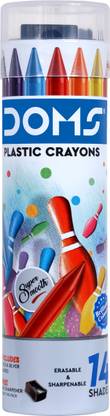 DOMS Plastic Crayon 28 Shades Round Tin