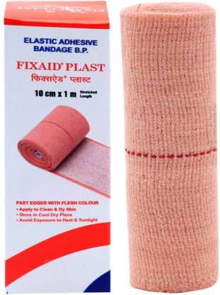 EASYAID FIXAID Elastic Adhesive Bandage B.P. 10cm*1m (Stretched) Crepe Bandage Crepe Bandage