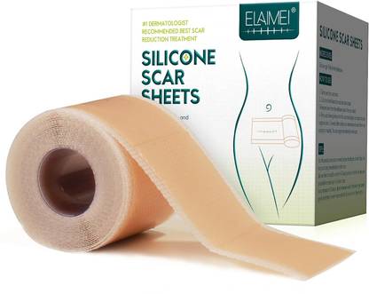Coolbit Silicone Scar Sheets Flesh Color Silicone Scar Remover Sheets Scar Strips Crepe Bandage