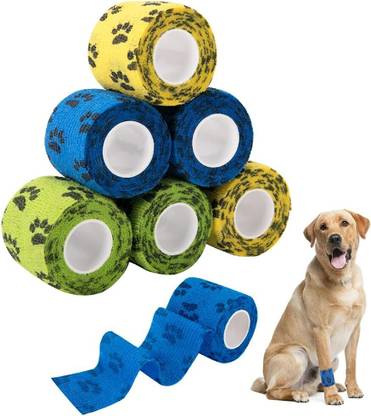 Newvent Vet Tape Wrap Bandage Roll Multi-Functional Colour Printed Bandage (Pack Of 6) Crepe Bandage