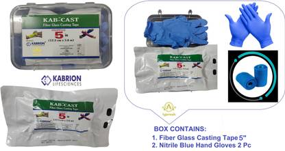 Agarwals KAB-CAST Fiber Glass Synthetic Casting Tape 5" x 4yrds (12.5cm x 3.6m) Crepe Bandage