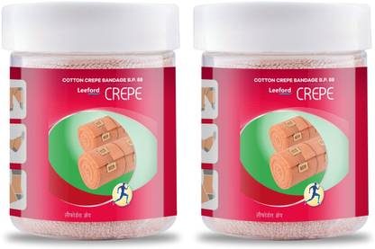 Leeford Cotton Crepe Bandage 6 cm x 4 m stretched ..Pack of 2 Crepe Bandage