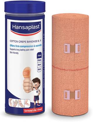 HANSAPLAST Soft Cotton Crepe Bandage for Pain relief | Pack of 1| Provides optimum support Crepe Bandage