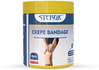 STERGIC Cotton Crepe Bandage With Clips Pain Relief Garam Patti 6cm x 4m Crepe Bandage