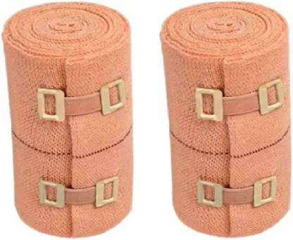 VOIISH ELASTIC CREPE BANDAGE ( PACK OF 2) 10CM X 4 MTR Crepe Bandage Leg Ankle wrist Crepe Bandage