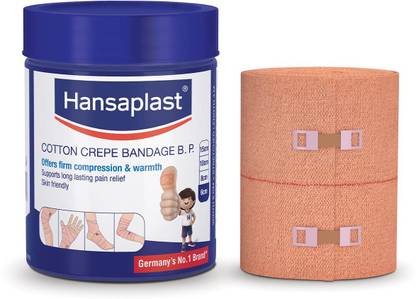 HANSAPLAST Soft Cotton Pain Relief Crepe Bandage Pack of 1 (6CMx4MTR) Crepe Bandage