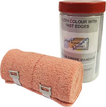 MAJESTIC BASKET Multipurpose Elastic Crepe Bandage for Leg, Wrist, Hand & Foot Etc. (10cmx4yds) Crepe Bandage