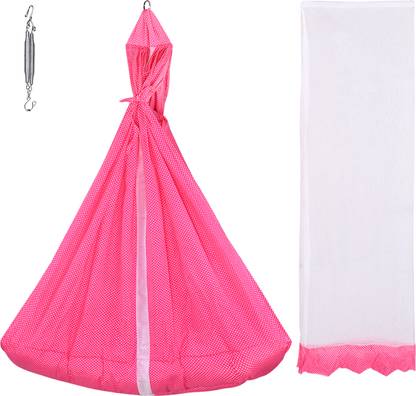 132 Baby's Hanging Swing Cradle with Mosquito Net | Easy to Fix & Strong