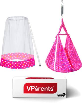 VParents Tot baby Swing cradle with Mosquito net and spring