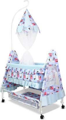 CREW4 Cradle for kids cradle for baby boy and girl Cradle With Swing & Mosquito Net