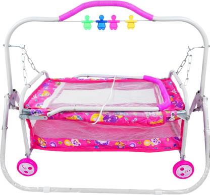 SWING N FLY New Born Baby Sleep Swing Cradle/Jhula/Palna/Bed with Net Bassinet
