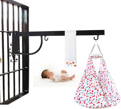 Laksh Casa P-Spring-Metal Window Cradle Hanger,Baby Swing Cradle/Ghodiyu with Mosquito Net