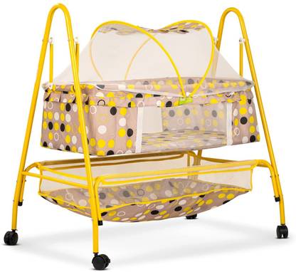 baybee Cotton New Born Baby Cradle, Infant Baby Swing Jhula Cradle with Mosquito Net