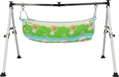 Baby's Heaven Stainless Steel NRI Swing Cradle with Mosquito Net - L/W/H-125/98/88cm