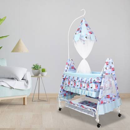 CREW4 Cradle for kids cradle for baby boy &girl Cradle With Swing & Mosquito Net