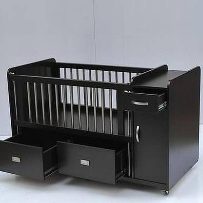 BPN TRADERS Baby Crib / Baby Cot Elegant look with 3 Drawers and lockable wheels
