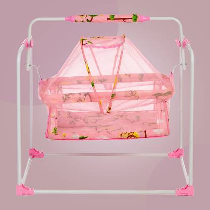 Miss & Chief by Flipkart New Born Baby Cradle, Baby Swing, Baby jhula, Baby palna, Baby Bedding, Baby Bed, Crib, Bassinet with Mattress, Mosquito Net and Swing Lock Function for 0-9 Months