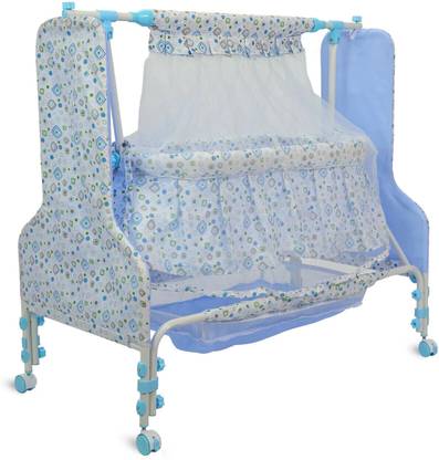 MeeMee Baby Cradle with Swing, Mosquito Net, Storage Basket