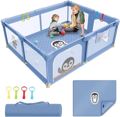KIDS STATION 180x150cm Baby Playard Playpen for Kids,Non-Foldable & Portable Baby Fence