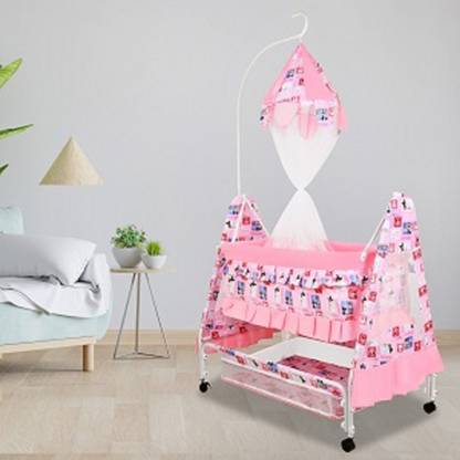 flammable Cradle for kids cradle for baby boy and girl Cradle With Swing & Mosquito Net