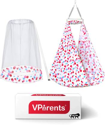 VParents Preemie Baby Swing Cradle with Mosquito Net and Spring