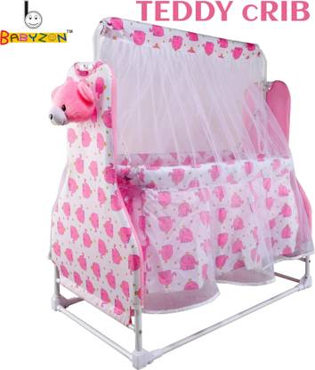 BABYZON Jhula/Palna/Bed/Ghodiyu/Baggi/Baby Bedding with Mosquito Net Pillow