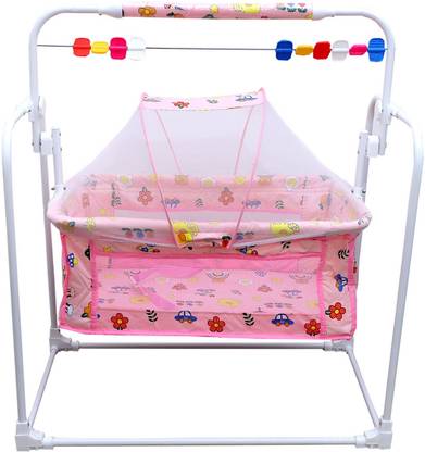 DANDLES Baby Coco Swing Cradle Jhula with Mosquito Net for New Born Baby
