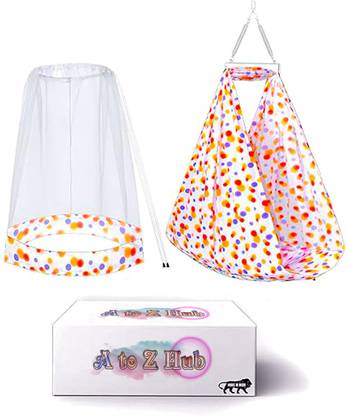 Cuddlecraft Baby Swing/ghodiyu/jhula/joola Cradle with Mosquito Net and Spring