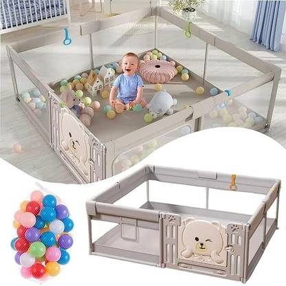 Nucarture Baby Playpen Kids Play Area with Foldable Safety Mesh Children Indoor Playard