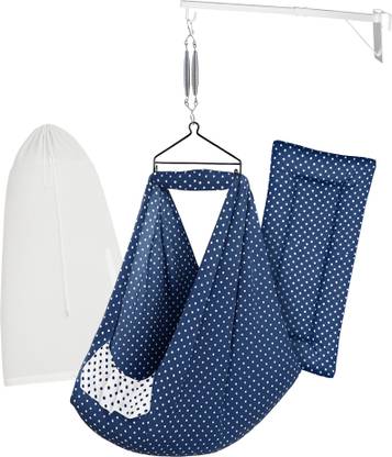 beetot beetot Baby Cradle Swing/Jhula Set Cloth with Bed, Mosquito Net, Spring, Hanger