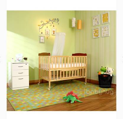 FUSS Babyhug Hamilton wooden cot with mosquito net