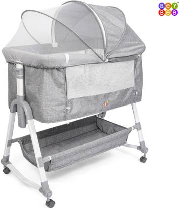 BeyBee 5-in-1 Cradle Bassinet cot|Crib for Baby with Mattress, Mosquito net and Storage