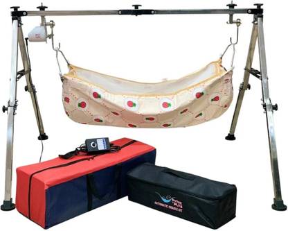White Collar Baby Cradle/ghodiyu/jhula/Swing STAINLESS STEEL JULA FOR NEW BORN BABY