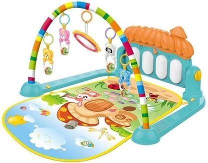 xelix baby piano with Hanging Rattles Lights & Musical Keyboard Mat