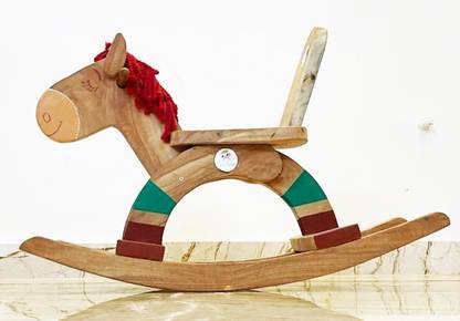 neemtoys Rocking Horse| Pure Neem Wooden Swinging Horse Toy for Kids of Age 1 To 5 Years