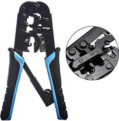 meshiv mantra Dual Modular Network RJ45 RJ11 RJ12 Crimping Tool, Network Cable Cutting Stripping Crimper/Wire Stripper/Wire Cutter for RJ45, RJ12 RJ11 8P/6P/4P Manual Crimper