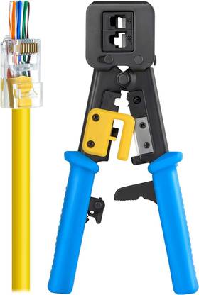 Sadow Passthrough RJ11/RJ12/RJ45, CAT3/CAT5e/CAT6 Crimping Tool Crimper for Pass-Through/EZ/Legacy Network Cable UTP/STP Wire Crimping Tool Manual Crimper Manual Crimper