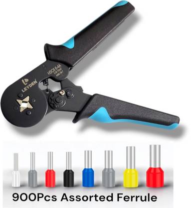 Leyden HSC8 6-4A With 900 Pcs 0.5-10mm² Assorted Ferrule End Terminal With Ferrule Crimping Tool Manual Crimper
