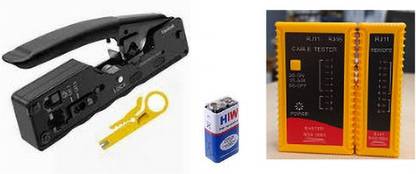 EXPERTRONICS Passthrow Crimping Tool Cat6/Cat7 Crimp Easy With Heavy Lantester 9v Battery. Passthrow Crimping Tool Cat6/Cat7 Crimp Easy With Heavy Lantester 9v Battery. Corded Crimper